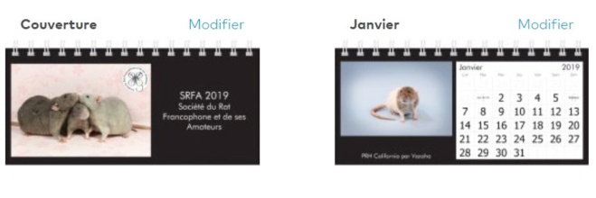 Calendrier SRFA 2019 : preview et commande